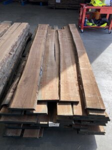 A pallet of boards being selected for use in the contemporary snooker room